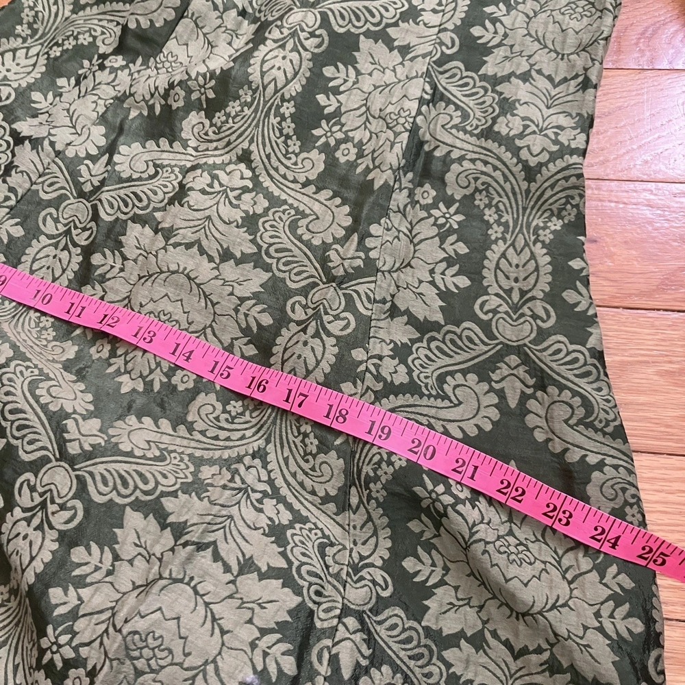 Homemade Brocade Green Renaissance Maxi Dress Whimsigoth Damask Corset Medieval - Picture 11 of 16